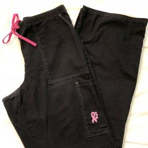 Black Cargo Pocket Scrub Pants